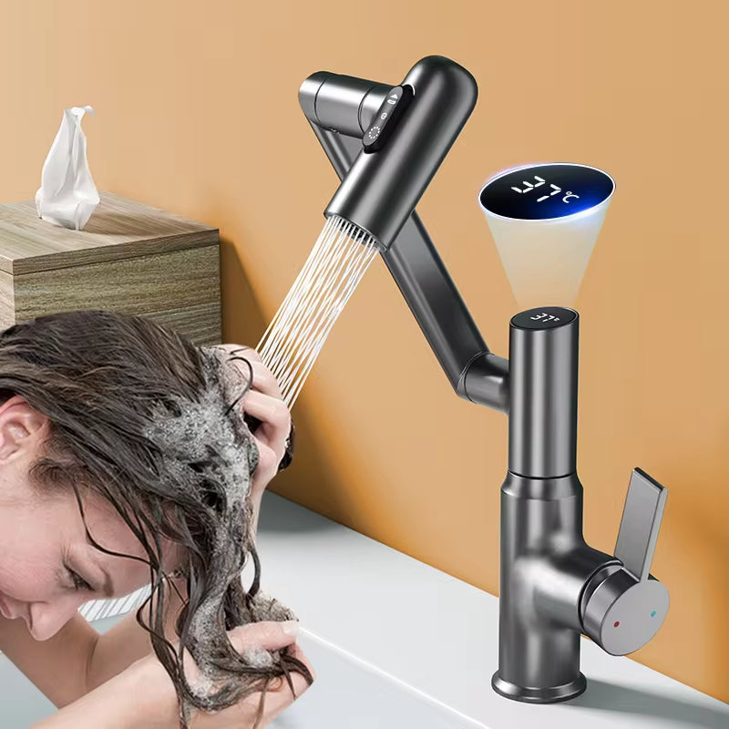 Digital Display LED Basin Faucet 360 Rotation