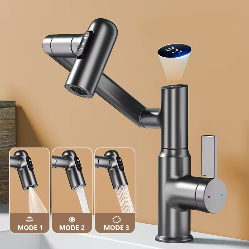 Digital Display LED Basin Faucet 360 Rotation