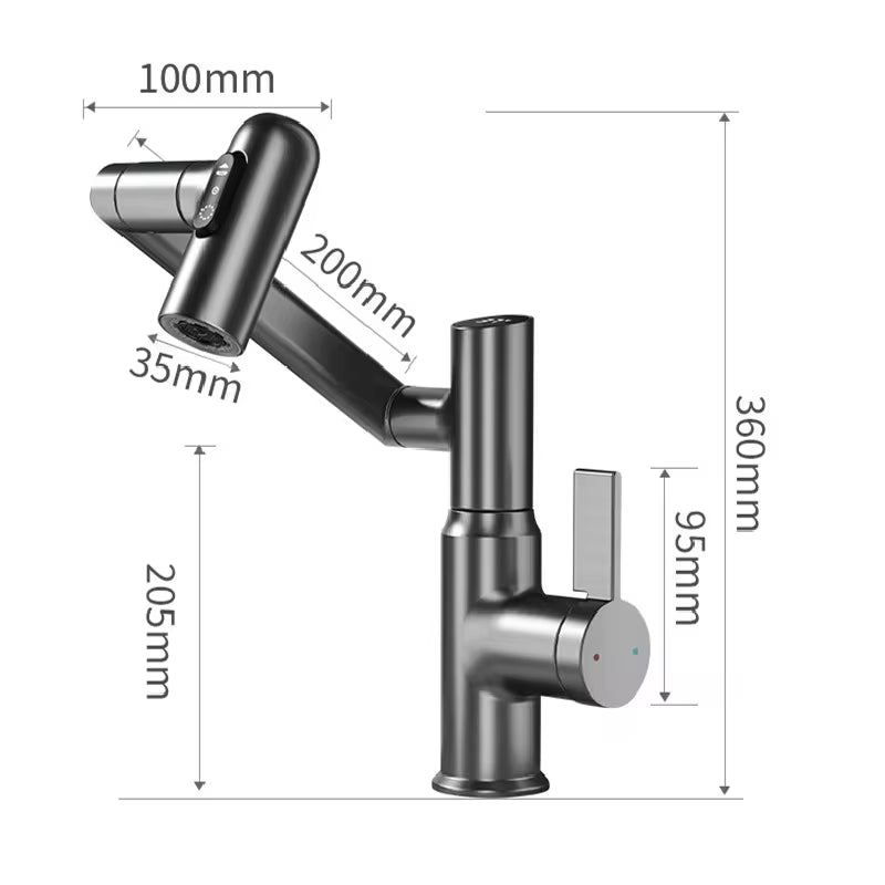 Digital Display LED Basin Faucet 360 Rotation